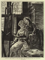 Maler in ihren Ateliers, III, Zwei schöne Künstlerinnen, Mrs Alma-Tadema und Miss Anna Alma-Tadema